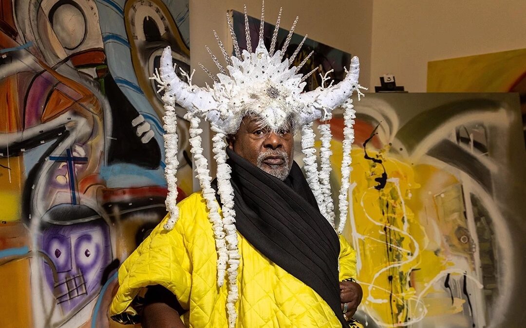 George Clinton in art studio