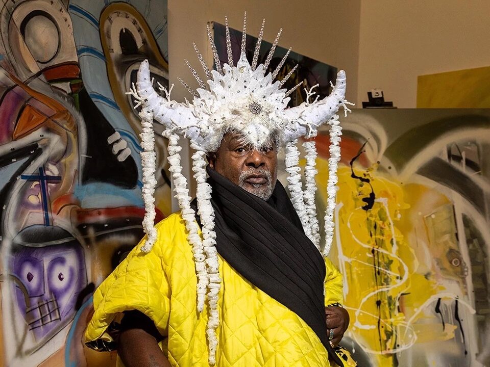 George Clinton in art studio